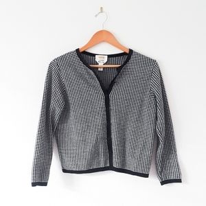 Houndstooth cropped cardigan